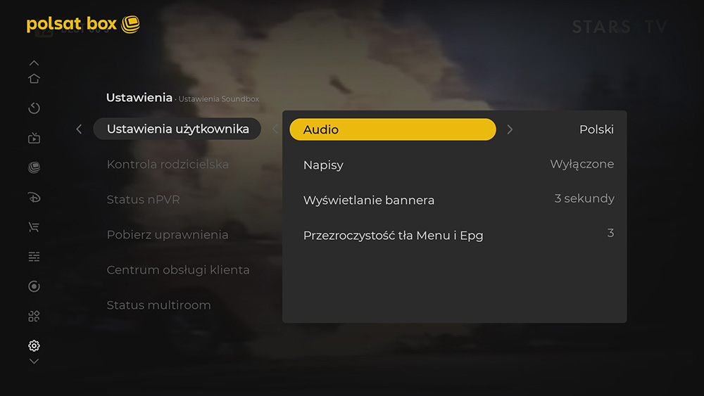 Polsat Soundbox 4K - Ustawienia użytkownika