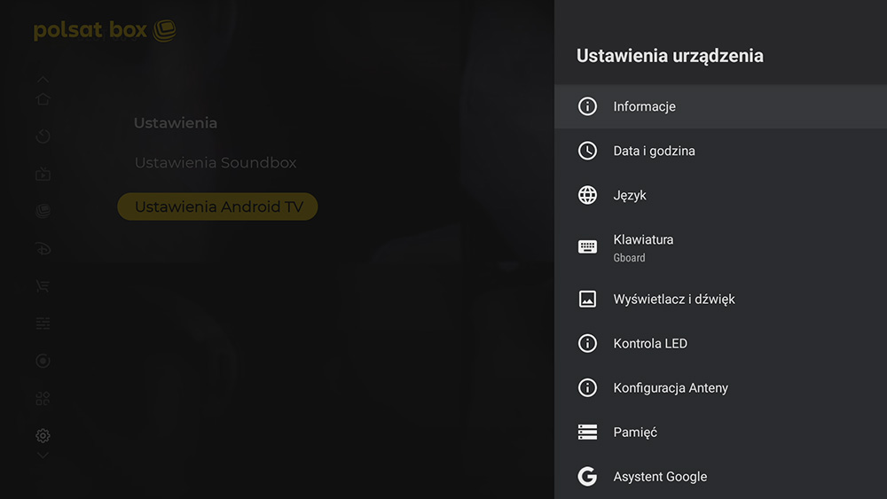 Polsat Soundbox 4K - Ustawienia urządzenia