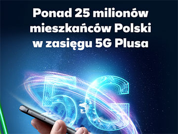 Ponad 25 mln osób w zasięgu 5G Plusa grafika 360px