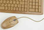 Klawiatura i mysz USB z bambusa