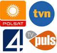 Kanały prywatne - Polsat, TVN, TV4, TV Puls