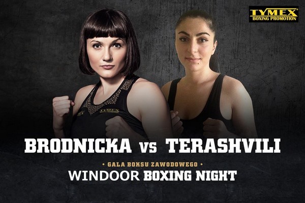 Ewa Brodnicka „Kleopatra” i Lela Terashvili na plakacie promującym galę Windoor Boxing Night w Kaliszu, foto: Tymex Boxing Promotion