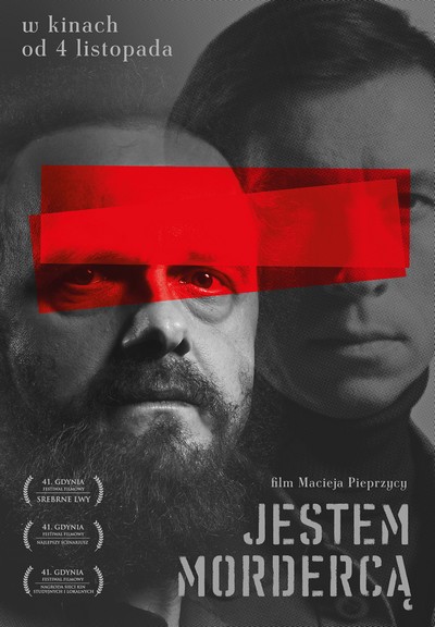 Arkadiusz Jakubik i Mirosław Haniszewski na plakacie promującym kinową emisję filmu „Jestem mordercą”, foto: Agora