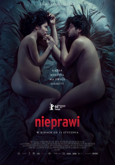 Alina Grigore i Robi Urs na plakacie promującym kinową emisję filmu „Nieprawi”, foto: Madness