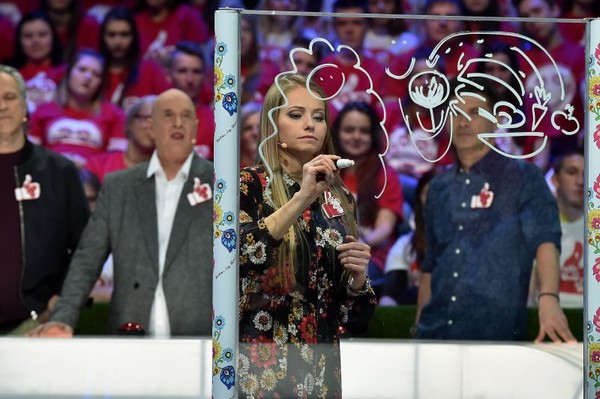 Radosław Pazura, Cezary Harasmowcz, Agata Rubik i Tomasz Kammel w programie „Kocham cię, Polsko!”, foto: Ireneusz Sobieszczuk/TVP