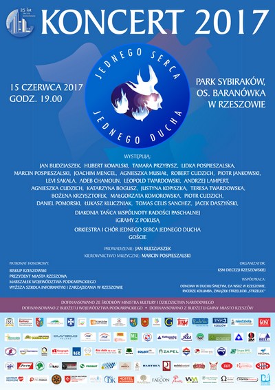 Plakat promujący koncert „Jednego Serca Jednego Ducha 2017”, foto: jednegoserca.pl