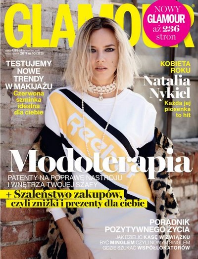 Natalia Nykiel na okładce miesięcznika „Glamour” - numer 10/2017, foto: Burda International Polska