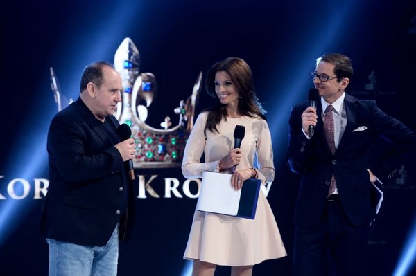 Sławomir Orzechowski, Agata Konarska i Przemysław Babiarz podczas prezentacji serialu „Korona królów”, foto: TVP