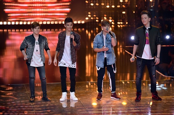 Maks Więckowski, Jakub Szmajkowski, Mateusz Gędek i Tomasz Gregorczyk, czyli zespół 4Dreamers w programie „The Voice Kids”, foto: Ireneusz Sobieszczuk/TVP