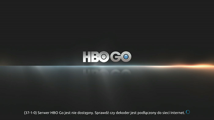 Błąd pojawiający się po wejściu do aplikacji HBO GO w dekoderze Evobox PVR