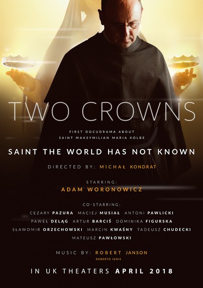 Adam Woronowicz na plakacie promującym kinową emisję filmu „Dwie korony” („Two crowns”) w Wielkiej Brytanii, foto: Kondrat-Media