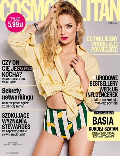 Barbara Kurdej-Szatan na okładce miesięcznika „Cosmopolitan” - numer 5/2018, foto: Marquard Media Polska