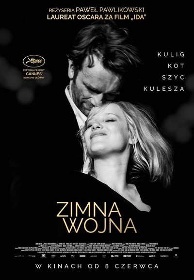 Tomasz Kot i Joanna Kulig na plakacie promującym kinową emisję filmu „Zimna wojna”, foto: Agencja East News Poland
