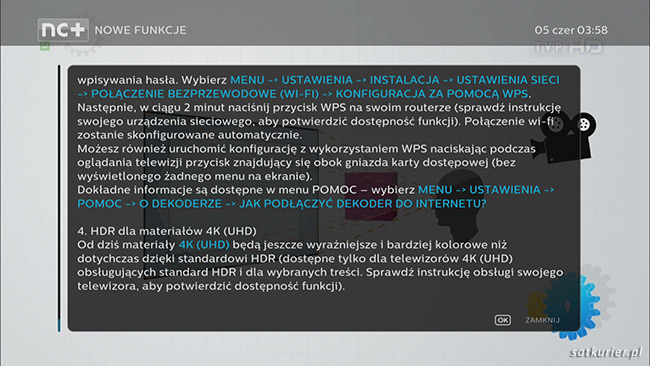 Informacja o dodaniu wsparcia HDR w aktualizacji oprogramowania dekodera 4K UltraBOX+