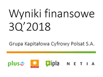 Cyfrowy Polsat wyniki trzeci kwartał 2018