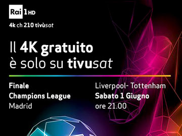 Finał Ligi Mistrzów UEFA w Ultra HD HDR w Rai 4K