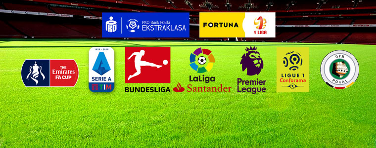 Piłkarskie ligi Fortuna PKO LaLiga Premier League Serie A Ligue 1 Bundesliga