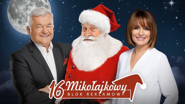 Jarosław Gugała, Krzysztof Kowalewski i Dorota Gawryluk w kampanii promującej „Mikołajkowy blok reklamowy”, foto: Cyfrowy Polsat
