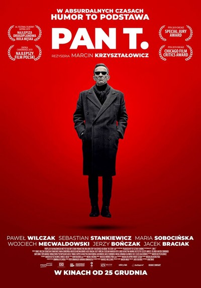 Paweł Wilczak na plakacie promującym kinową emisję filmu „Pan T.”, foto: Kino Świat