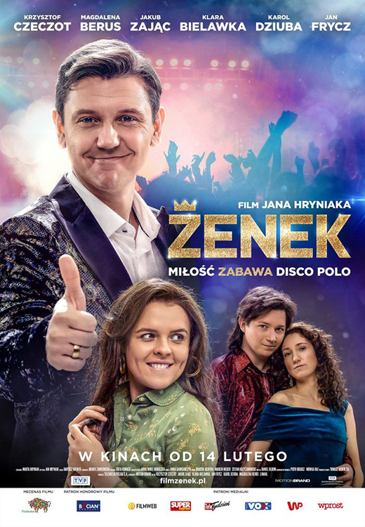 Krzysztof Czeczot, Magdalena Berus, Jakub Zając i Klara Bielawka na plakacie promującym kinową emisję filmu „Zenek”, foto: TVP