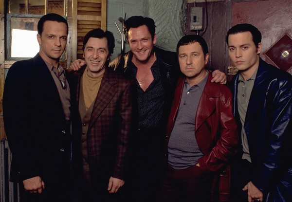 James Russo, Al Pacino, Michael Madsen, Bruno Kirby i Johnny Depp w filmie „Donnie Brasco”, foto: Mandalay Entertainment