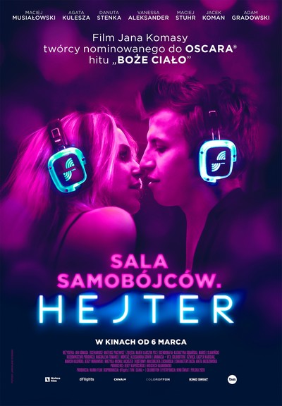 Vanessa Aleksander i Maciej Musiałowski na plakacie promującym kinową emisję filmu „Sala samobójców. Hejter”, foto: Kino Świat
