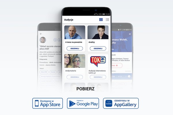 Aplikacja Radia Tok FM dostępna jest w sklepach z aplikacjami, foto: Agora
