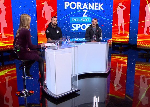 Aleksandra Szutenberg, Marcin Krakowiak „Krakus” i Tomasz Romanowski „Tommy” w programie „Poranek z Polsatem Sport”, foto: Cyfrowy Polsat
