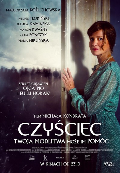 Małgorzata Kożuchowska na plakacie promującym kinową emisję filmu „Czyściec”, foto: Kino Świat