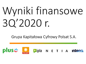 Cyfrowy Polsat III kwartał 2020 wyniki