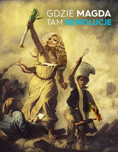 Magdalena Gessler na grafice promującej program „Kuchenne rewolucje”, foto: TVN Warner Bros. Discovery