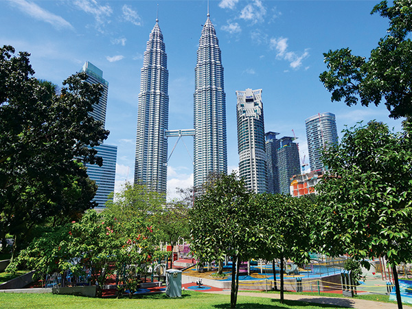 Kuala Lumpur - Park KLCC i dwie wieże