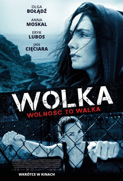Olga Bołądź na plakacie promującym kinową emisję filmu „Wolka”, foto: Monolith Films