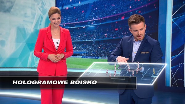 Olga Olesek i Łukasz Jedliński w programie „Strefa kibica”, foto: TVN Discovery