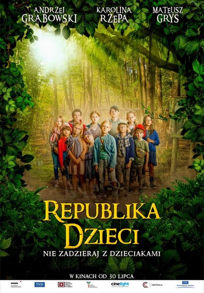 Mateusz Grys na plakacie promującym kinową emisję filmu „Republika Dzieci”, foto: TVP