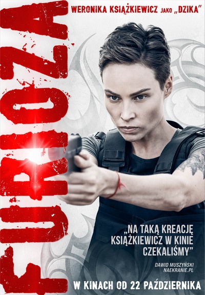 Weronika Książkiewicz na plakacie promującym kinową emisję filmu „Furioza”, foto: Kino Świat