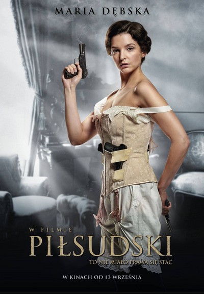 Maria Dębska na plakacie promującym kinową emisję filmu „Piłsudski”, foto: Agora