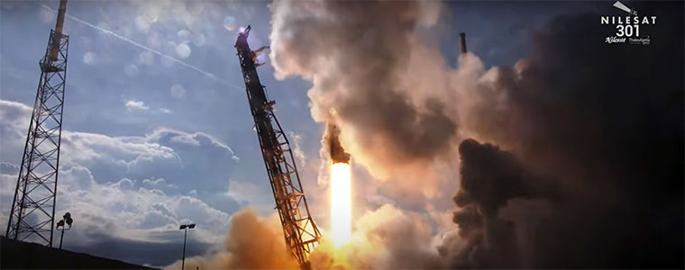 Nilesat 301 satelita start Falcon 9 spaceX 2022 760px