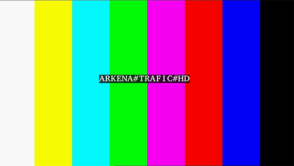 Plansza testowa „ARKENA#TRAFIC#HD” nadawana w miejscu testów SFR Sport 2 HD