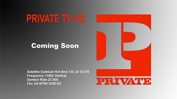 Plansza zapowiadająca start kanału Private TV HD na 13°E